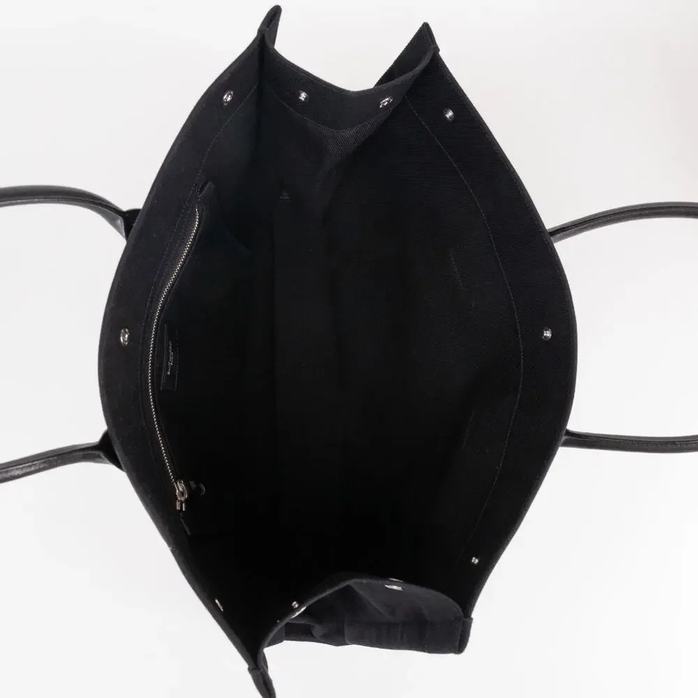 Saint Laurent Rive Gauche Canvas Tote Black&White